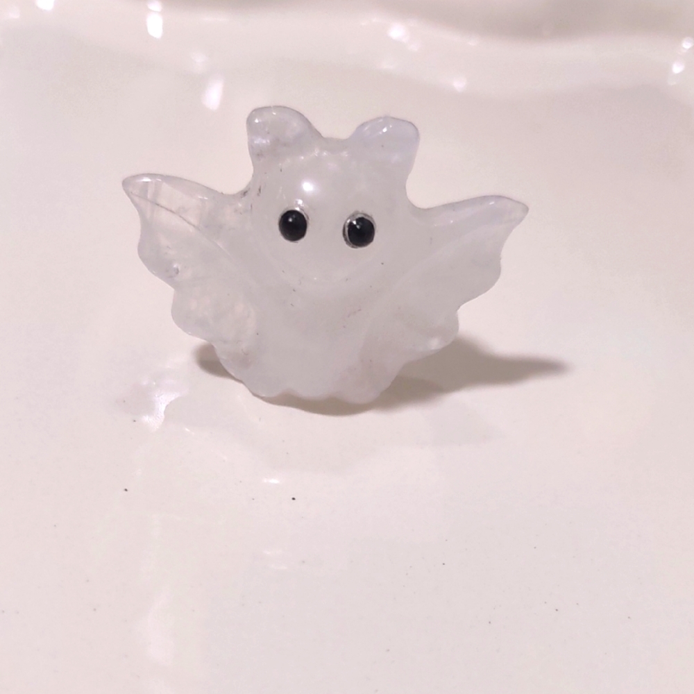 Clear Quartz Bat Carving Crystal Has Imperfections COLOR Variations 1x1.5